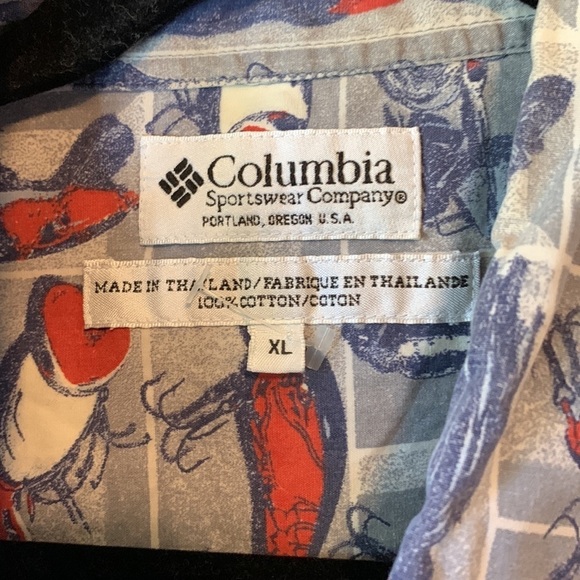 Columbia Men’s Fishing Lure Print Shirt XL Cotton Button-Up Short Sleeve Casual - Picture 9 of 11